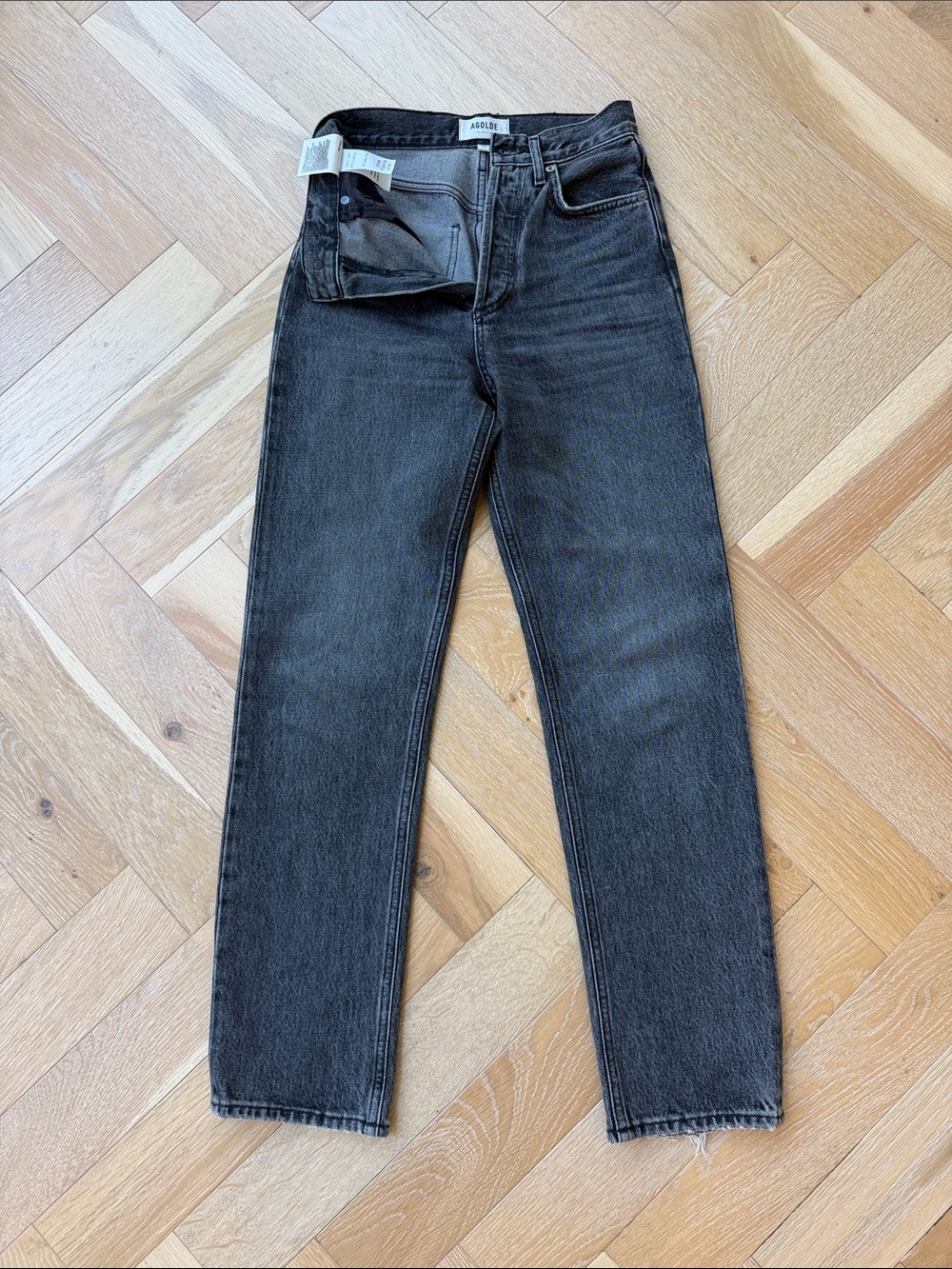 AGOLDE 90s Pinch Waist in Washed Black/Gray